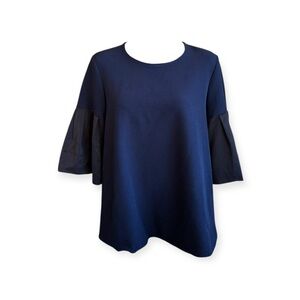 Avon Lane by Tuckernuck top blouse bell sleeves blue black medium